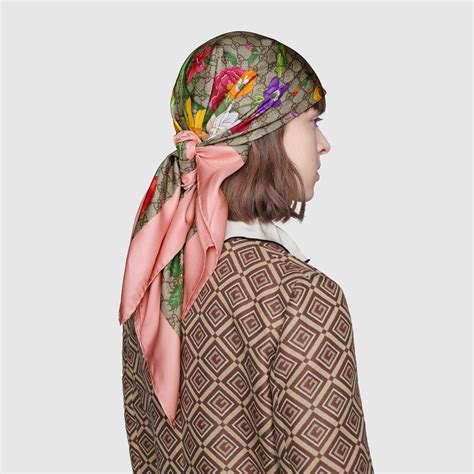 gucci pink scarf silk